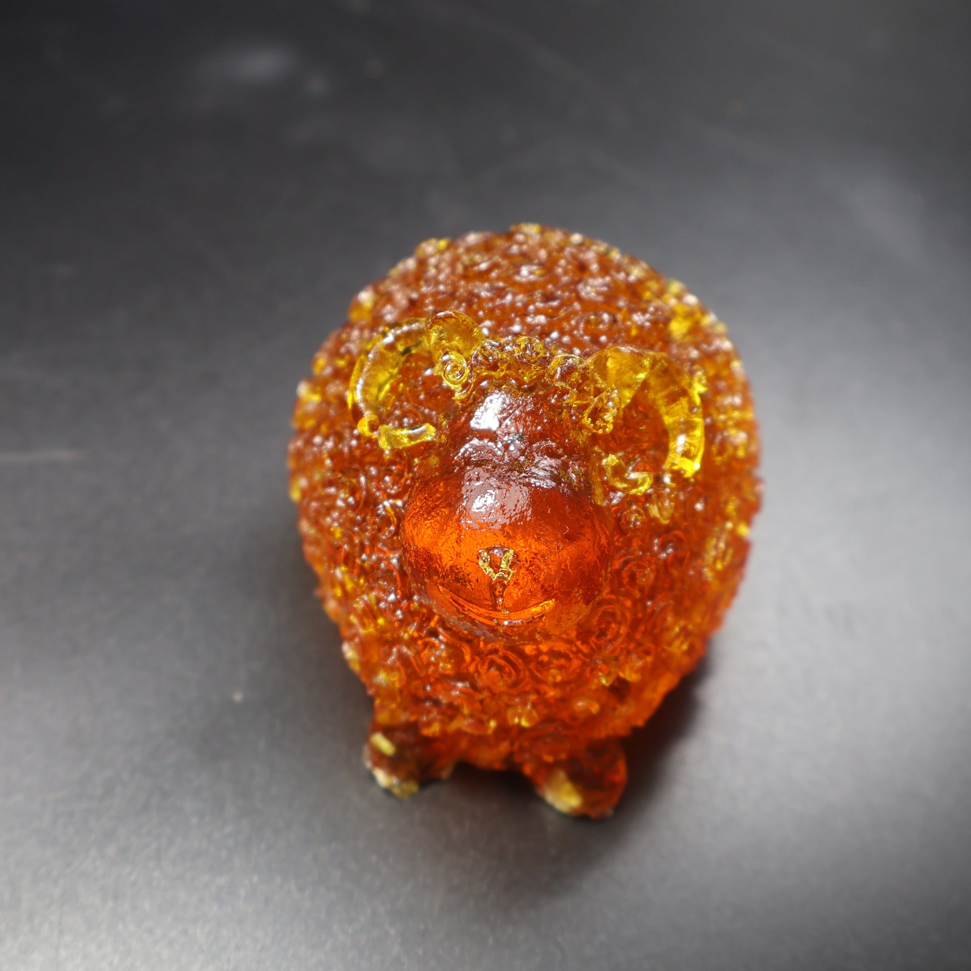 Natural Baltic amber ram figurine warm honey tones KIZIMA