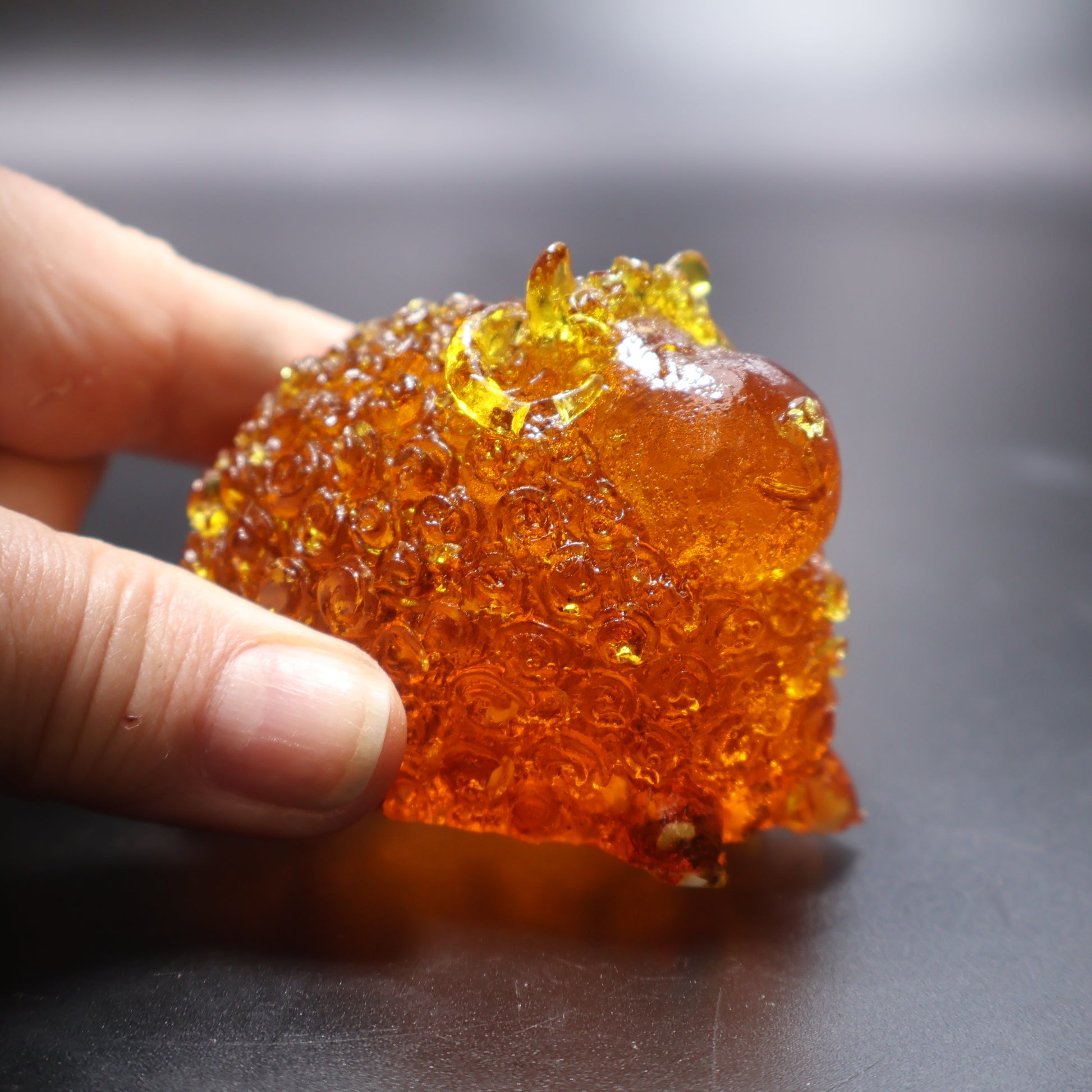Baltic amber ram figurine Christmas holiday display KIZIMA