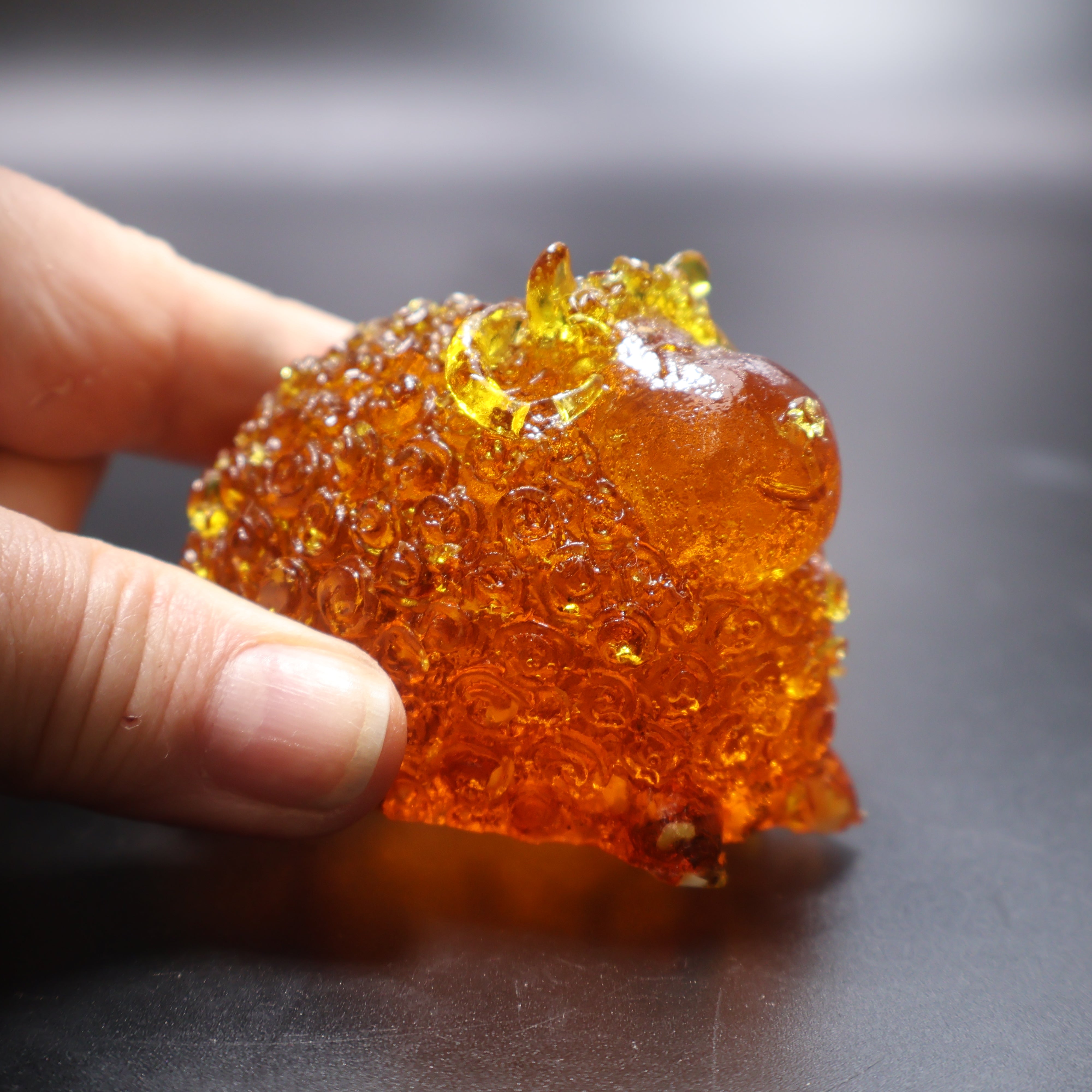 Baltic amber ram figurine Christmas holiday display KIZIMA