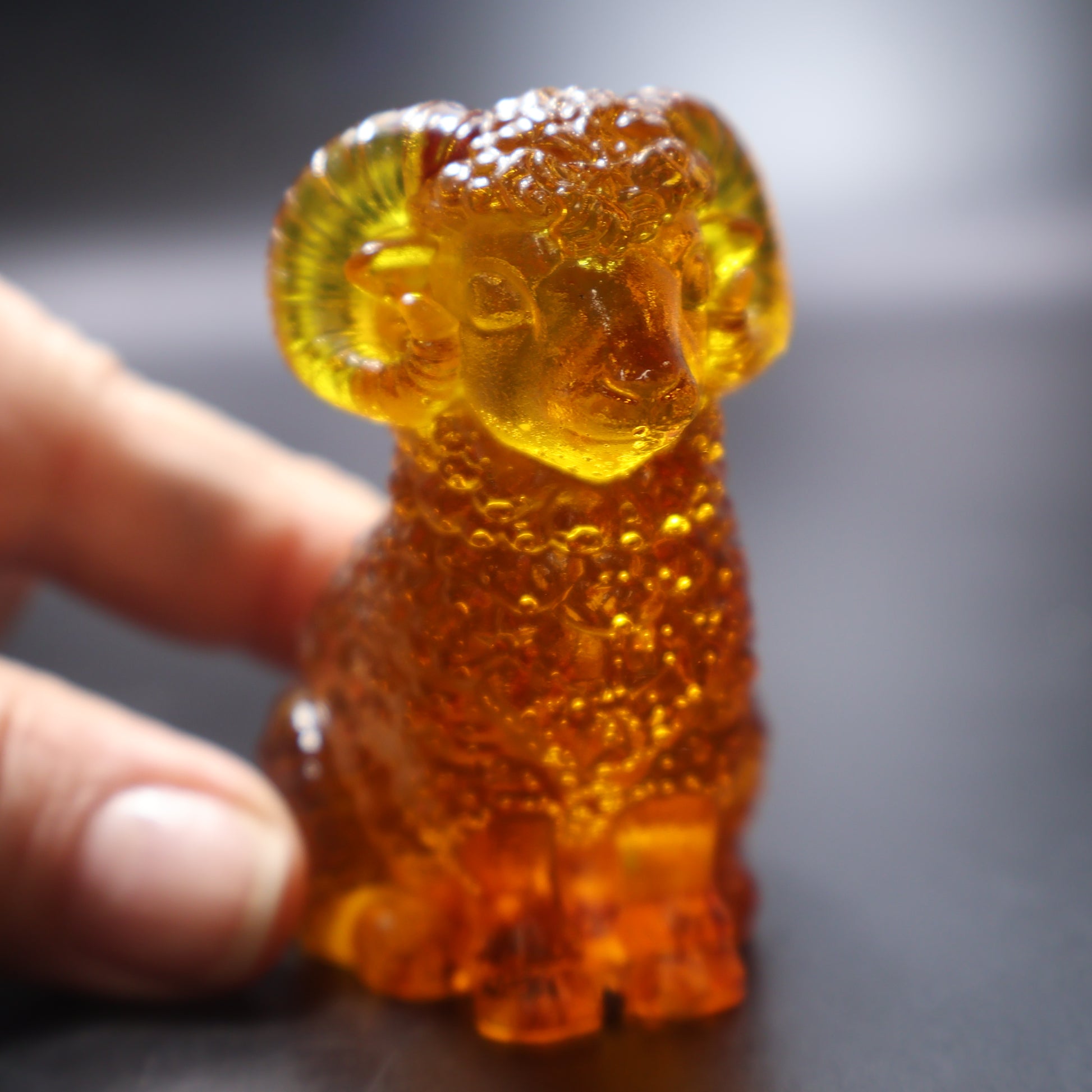 Made in USA Baltic amber ram figurine Christmas gift ready to give