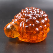 Made in USA natural Baltic amber sheep figurine Christmas decor by KIZIMA front view