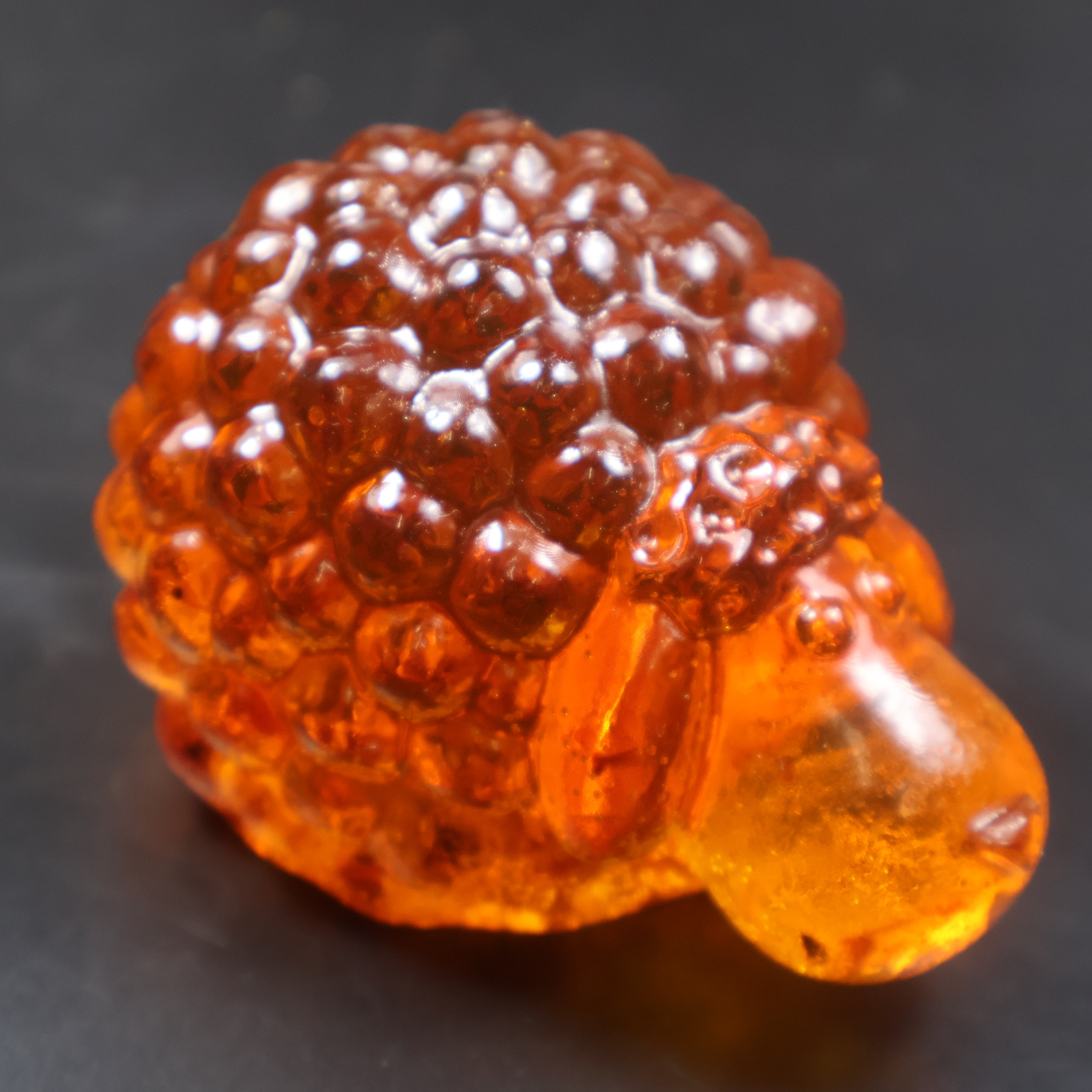 Handmade Baltic amber sheep figurine Christmas gift KIZIMA side view