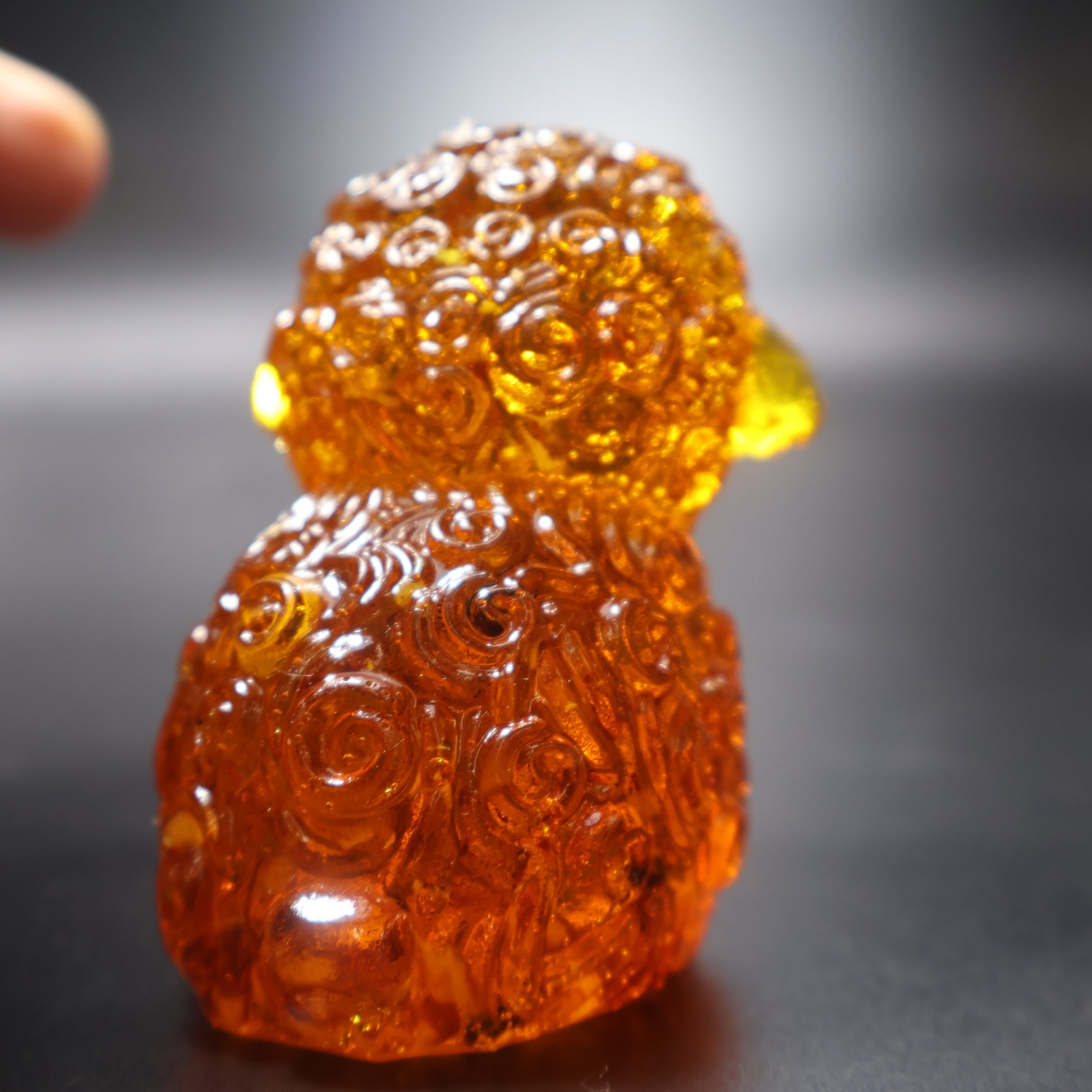 Baltic amber sheep figurine Christmas home decor KIZIMA top view