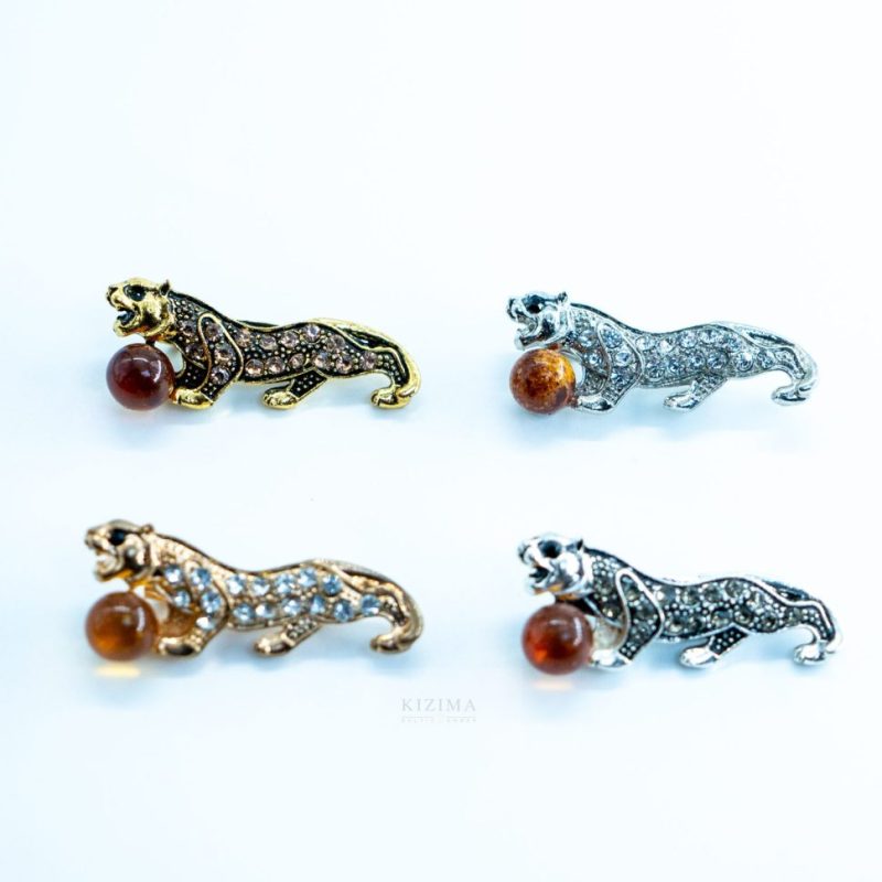 USA HANDMADE Brooch Tiger Amber GIFT KIZIMA