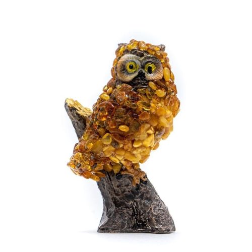 USA HANDMADE Figurine Owl Amber Home decor  KIZIMA