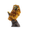 Baltic amber owl figurine home decor, handmade by KIZIMA New York