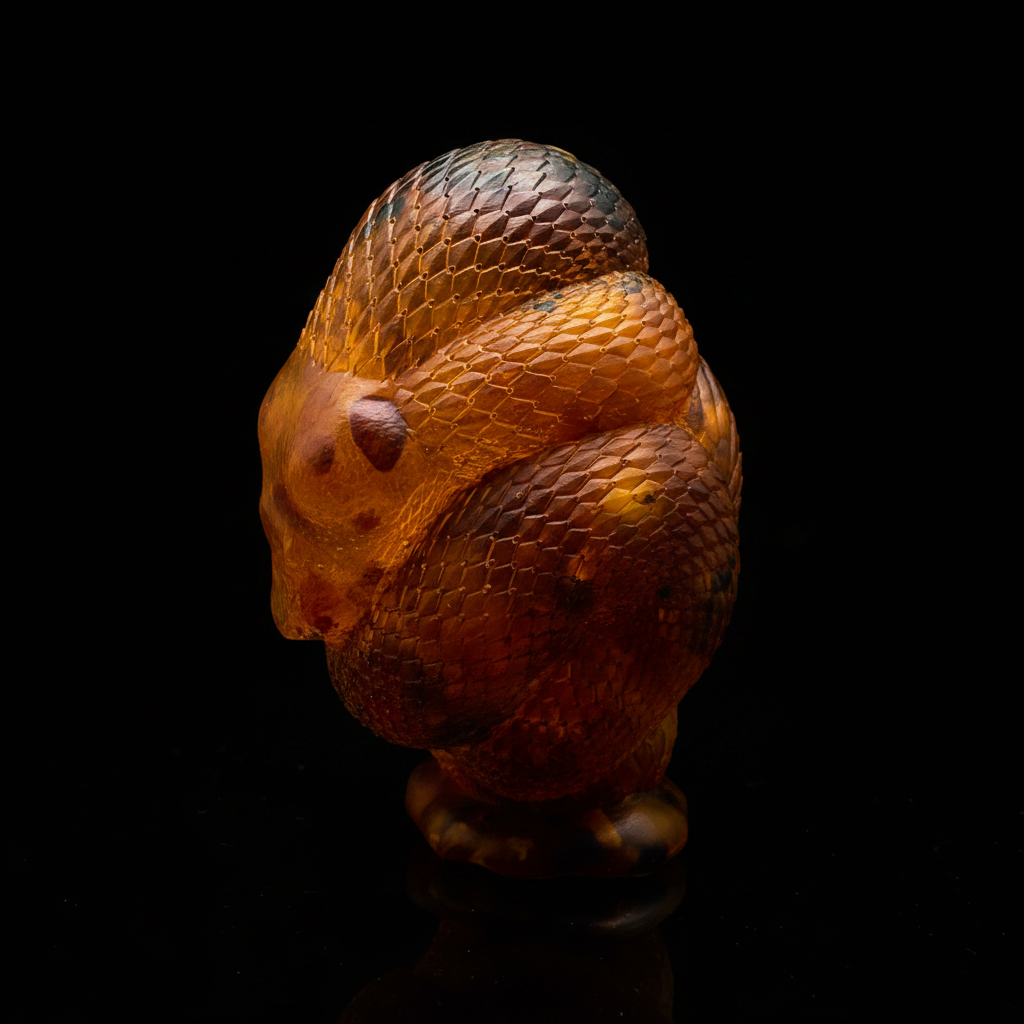 Coiled snake Baltic amber figurine by KIZIMA® — handmade in USA, additional view
