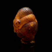 Coiled snake Baltic amber figurine by KIZIMA® — handmade in USA, additional view