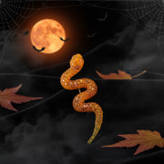 Handmade Baltic amber snake brooch by KIZIMA® USA — natural amber jewelry, close-up