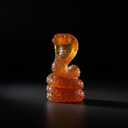 Standing cobra Baltic amber figurine by KIZIMA® — handmade in USA, additional view
