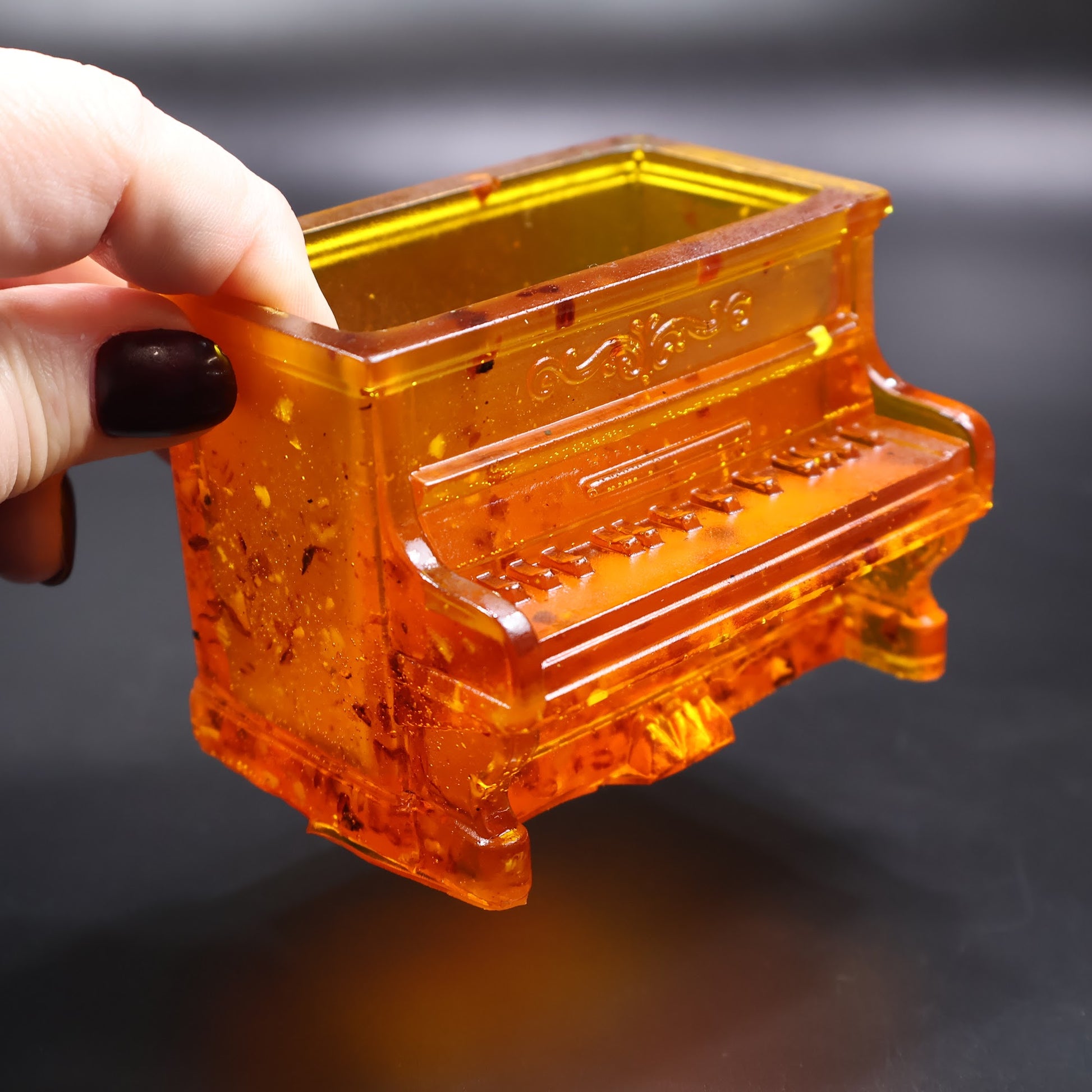 Baltic amber upright piano statue KIZIMA handmade New York pianist gift