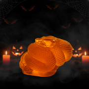 Zodiac snake Baltic amber figurine by KIZIMA® — handmade in USA, detail view