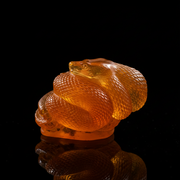Zodiac snake Baltic amber figurine by KIZIMA® — handmade in USA, additional view