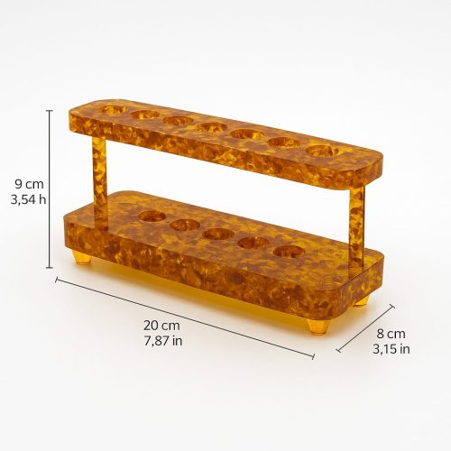 Executive Amber Pen Holder – Handmade Luxury Desk Organizer | 2 Tiers, 9 Slots | Premium Gift for Men & Women