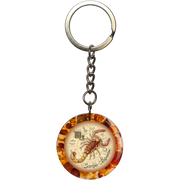 Made in USA Natural Baltic Amber Scorpio Zodiac Sign Keychain KIZIMA handcrafted in Brooklyn New York