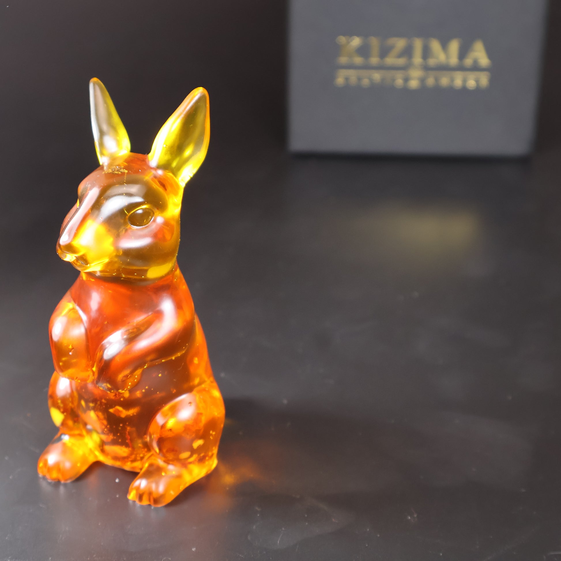Genuine Baltic amber kangaroo sculpture handmade Brooklyn New York