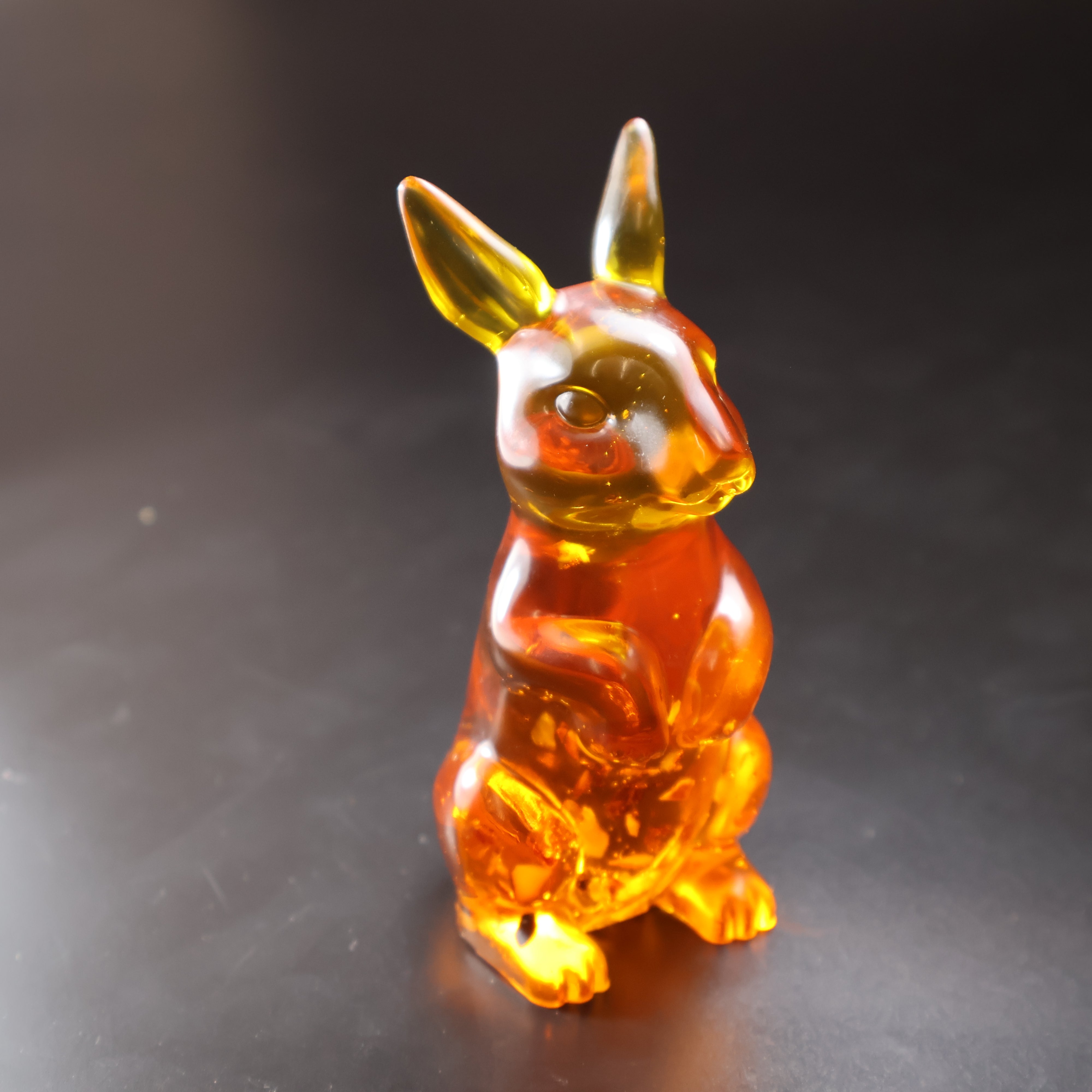 Amber kangaroo figurine collectible animal decor gift made in USA