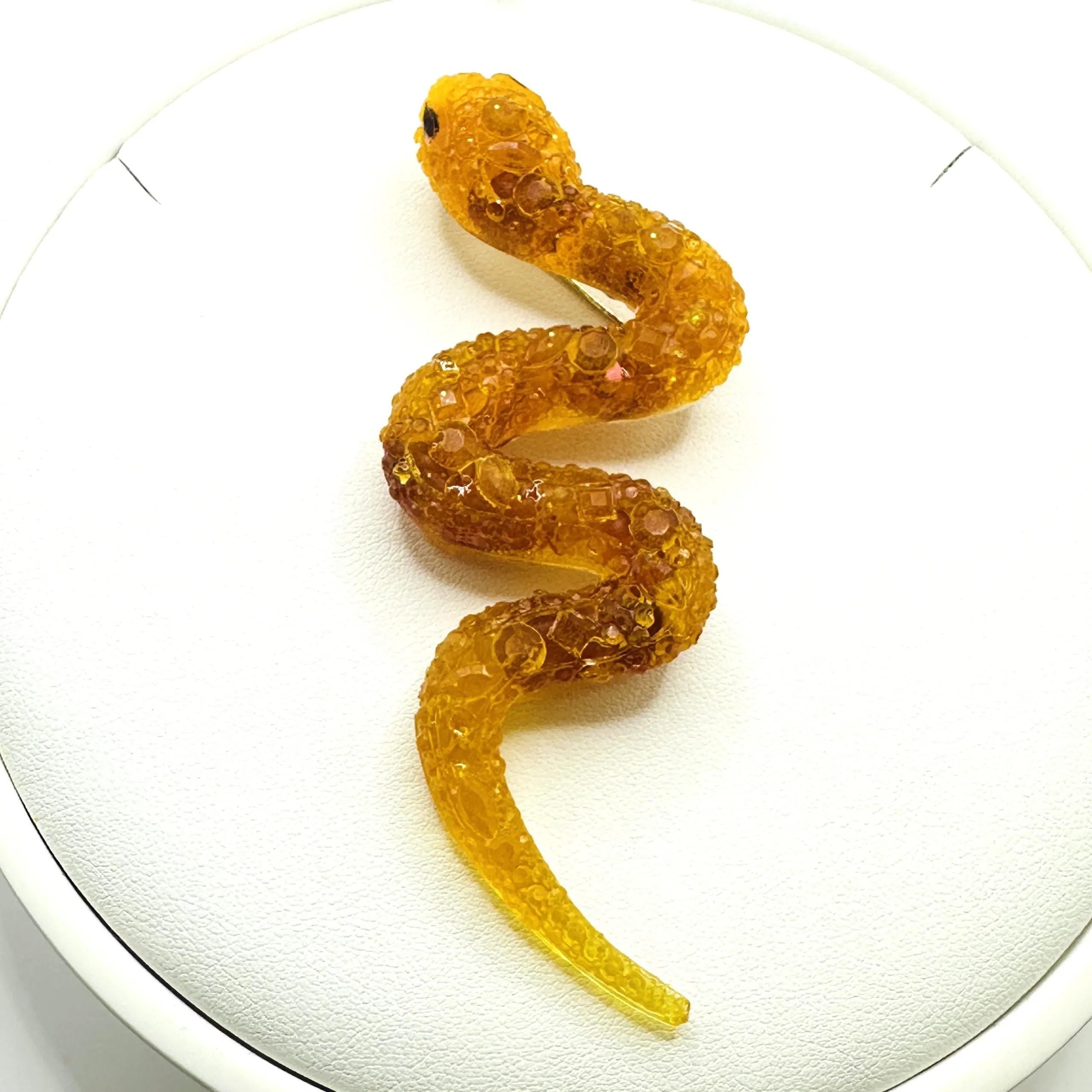 USA Handmade 2025 Christmas Amber BROOCH SNAKE Trend Year of the Snake Gift Valentine's Day Gift Kizima