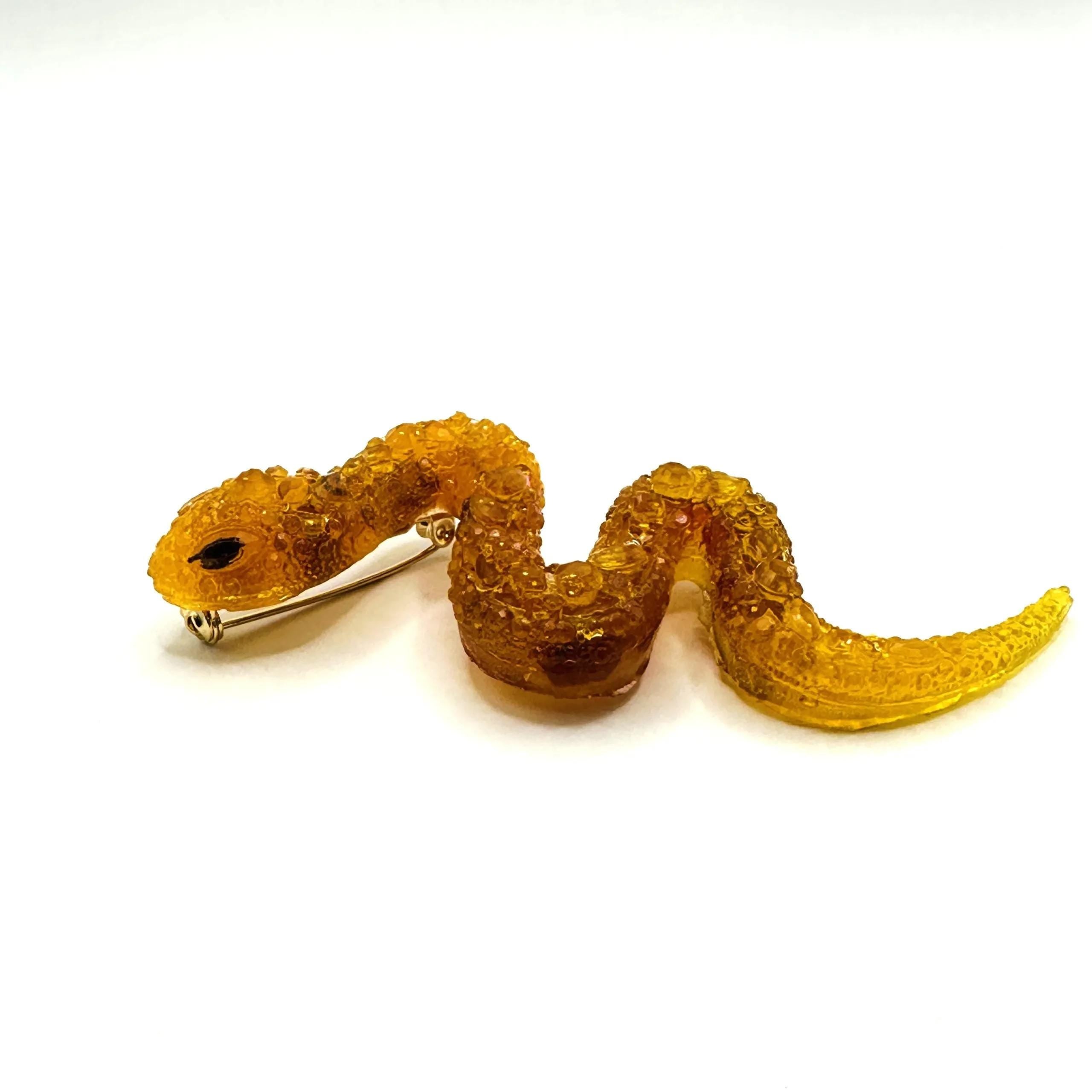 USA Handmade 2025 Christmas Amber BROOCH SNAKE Trend Year of the Snake Gift Valentine's Day Gift Kizima