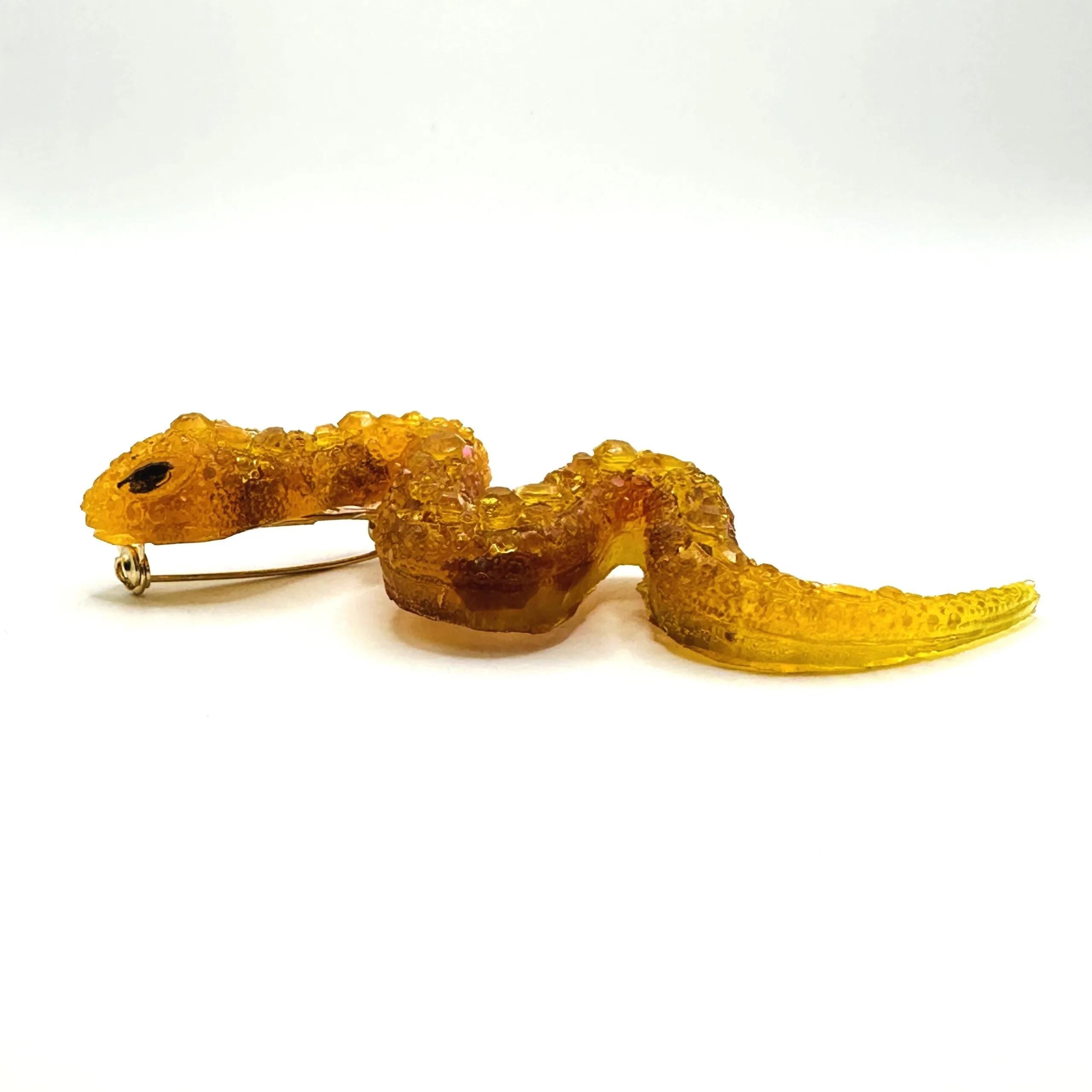 USA Handmade 2025 Christmas Amber BROOCH SNAKE Trend Year of the Snake Gift Valentine's Day Gift Kizima