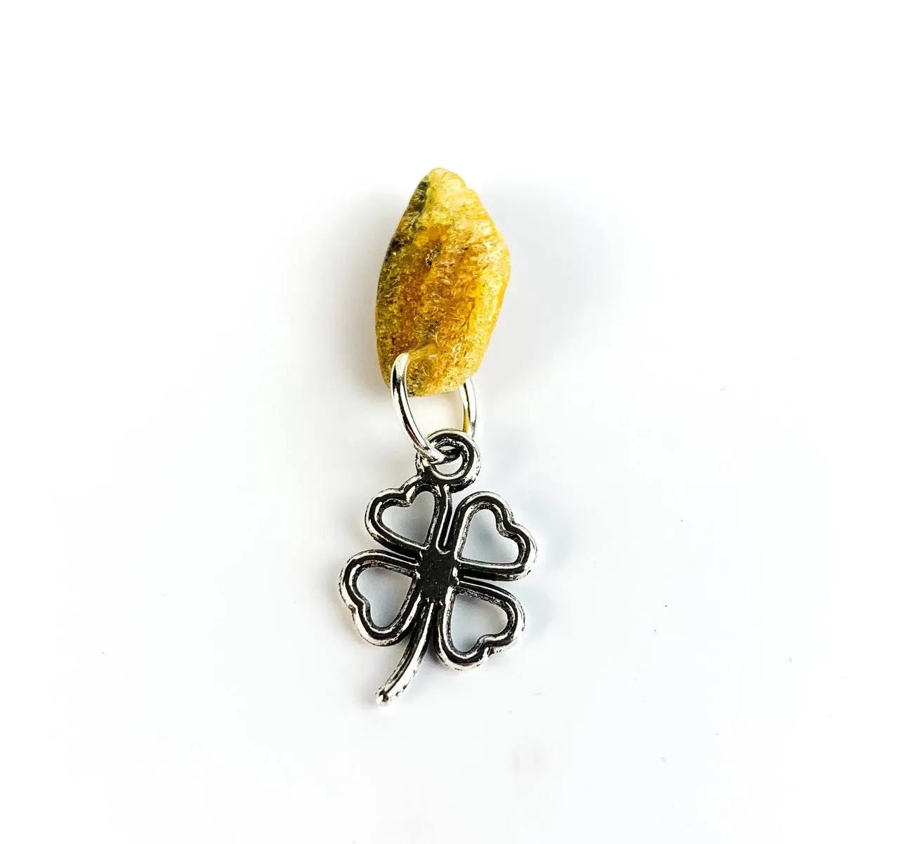 USA Handmade Amulet Talisman Four-leaf clover Clover Baltic amber KIZIMA