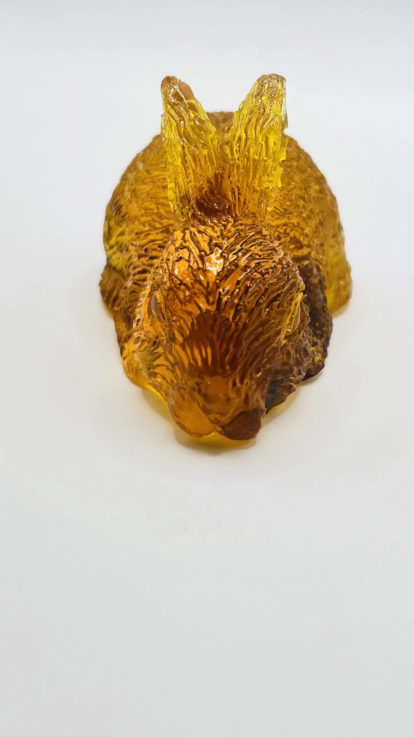 Rabbit  Figurine Handmade Amber Resin and Amber for Home Decor USA KIZIMA