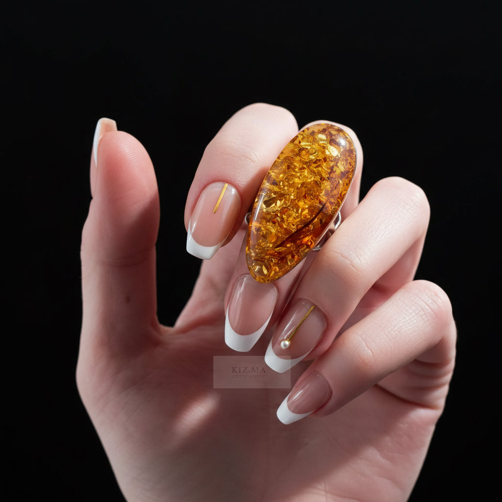 Handmade cognac gem Baltic amber ring by KIZIMA® — natural amber jewelry, made in USA