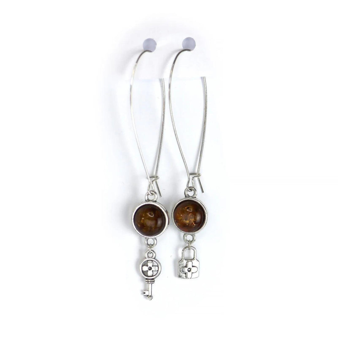 Handmade natural Baltic amber jewelry earrings by KIZIMA® — natural amber jewelry, made in USA