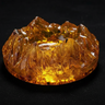 Round Baltic amber ashtray — genuine Baltic amber, handcrafted in USA by KIZIMA®, front view