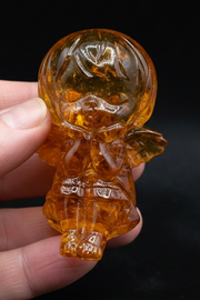 Angel girl Baltic amber figurine — handcrafted in USA by KIZIMA®, front view