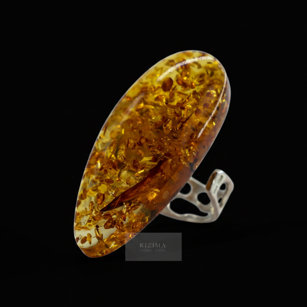 Cognac Gem Baltic Amber Ring — Made in USA | KIZIMA®