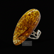 Cognac gem Baltic amber ring by KIZIMA® — handmade in USA, additional view