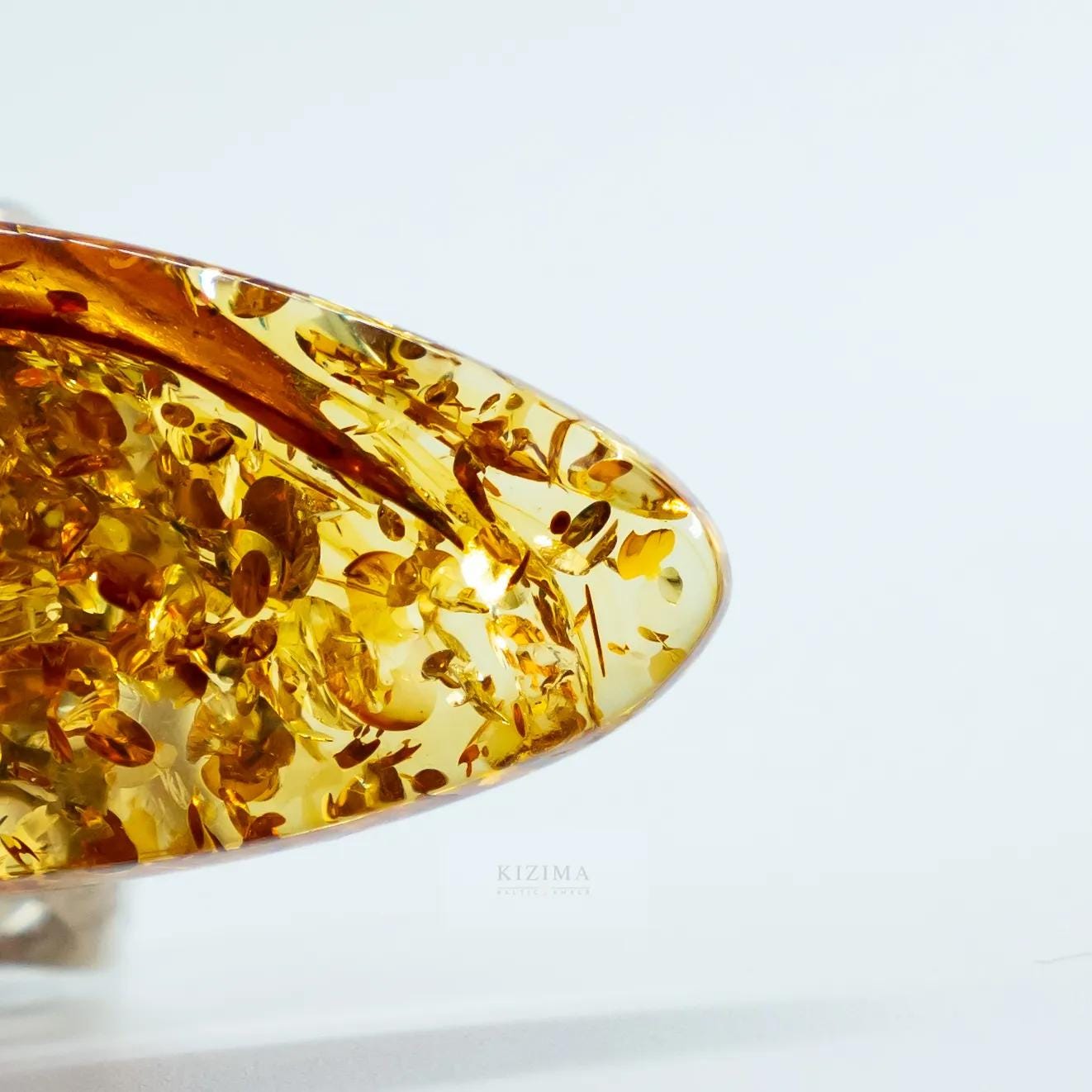 USA Ring Certified Natural Cognac Gem Amber Authors design Handmade KIZIMA