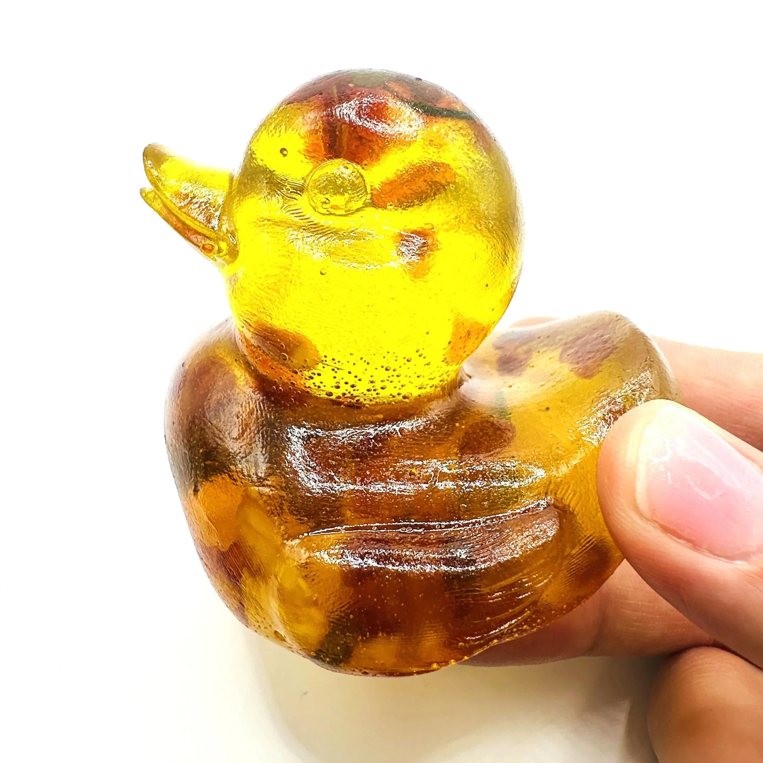 USA Handmade Figurine Souvenir Baltic amber Duck Handmade Statuette Duck Sculpture Home decor Souvenir Gift Unique Amber KIZIMA