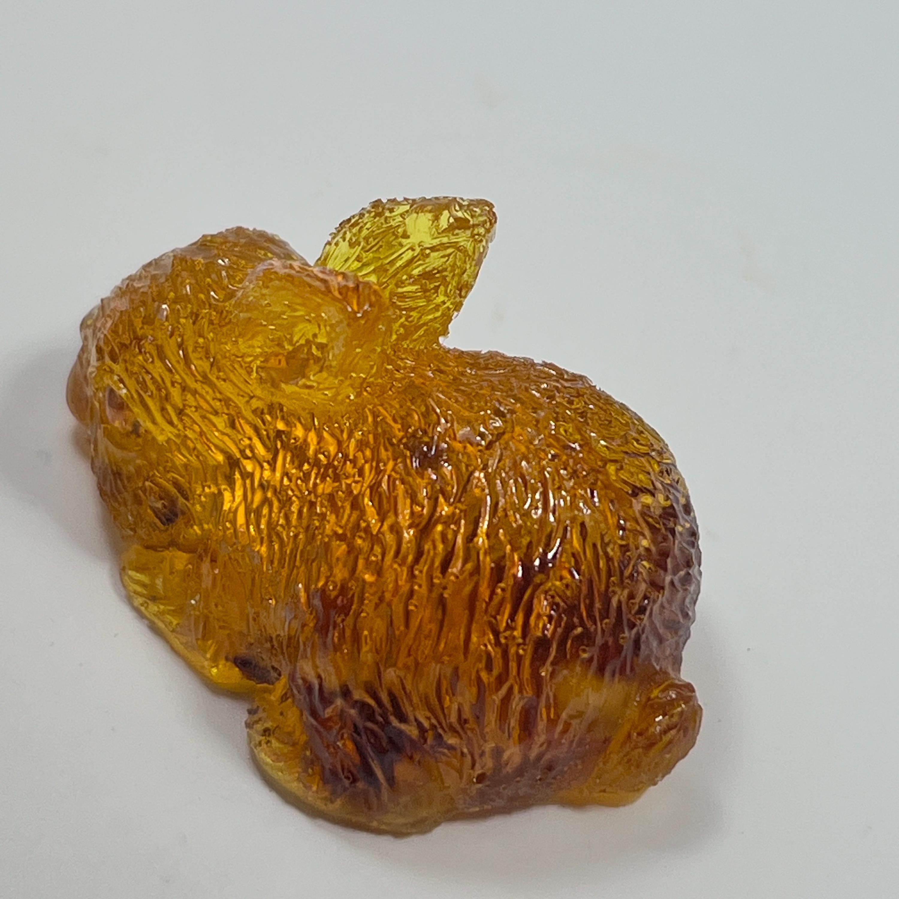 Rabbit  Figurine Handmade Amber Resin and Amber for Home Decor USA KIZIMA