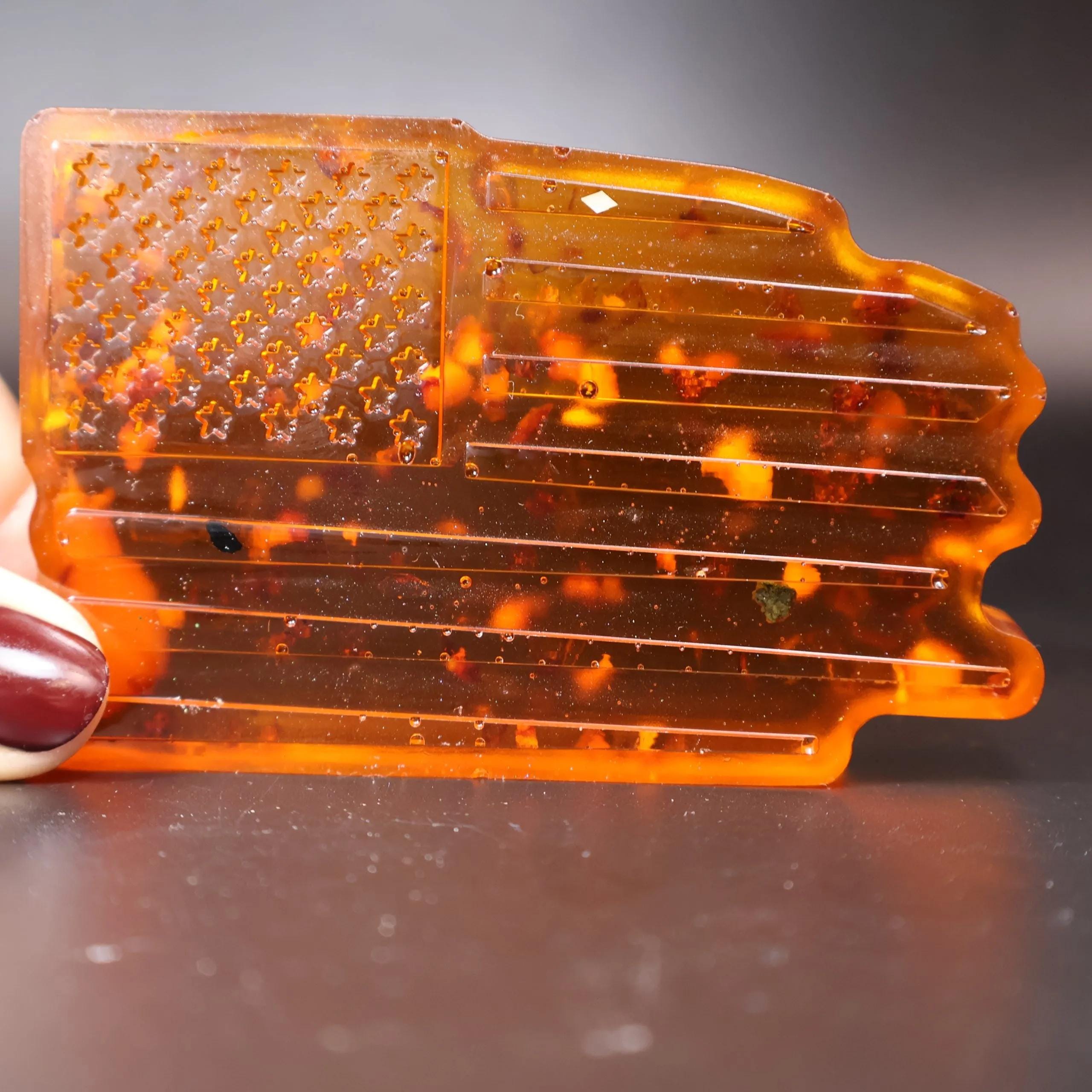 Baltic Amber American Flag, USA 250th Anniversary Gift, Patented Patriotic Decor, Luxury Gemstone USA Flag, KIZIMA® Art, Office Gift