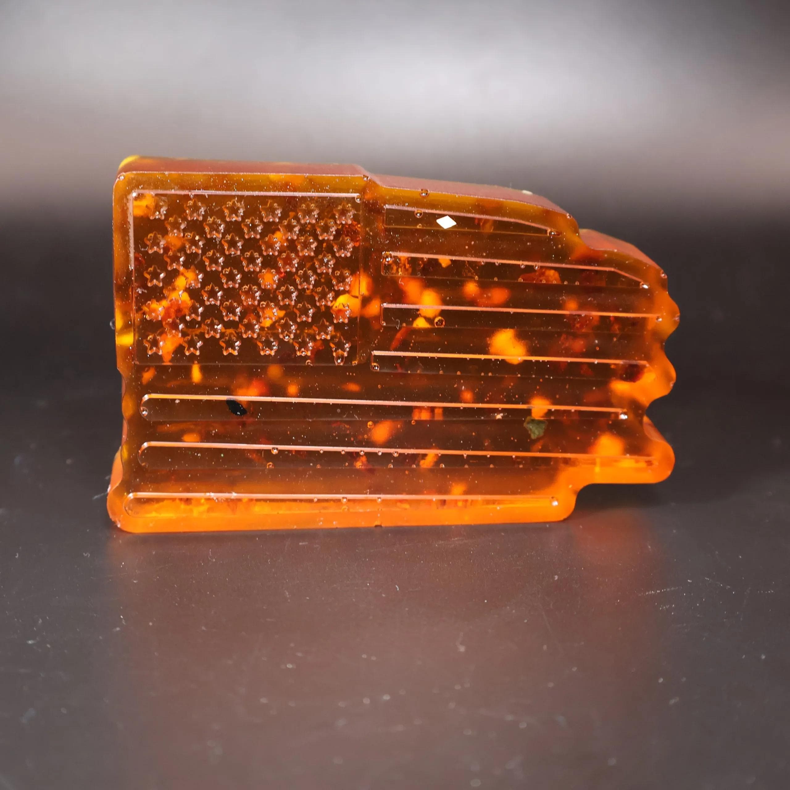 Baltic Amber American Flag, USA 250th Anniversary Gift, Patented Patriotic Decor, Luxury Gemstone USA Flag, KIZIMA® Art, Office Gift