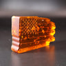 American flag Baltic amber wall art by KIZIMA® — genuine amber decor, handmade in USA, detail view