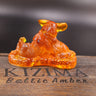 KIZIMA® amber bunny pair — genuine Baltic amber decor, handmade in USA, side view