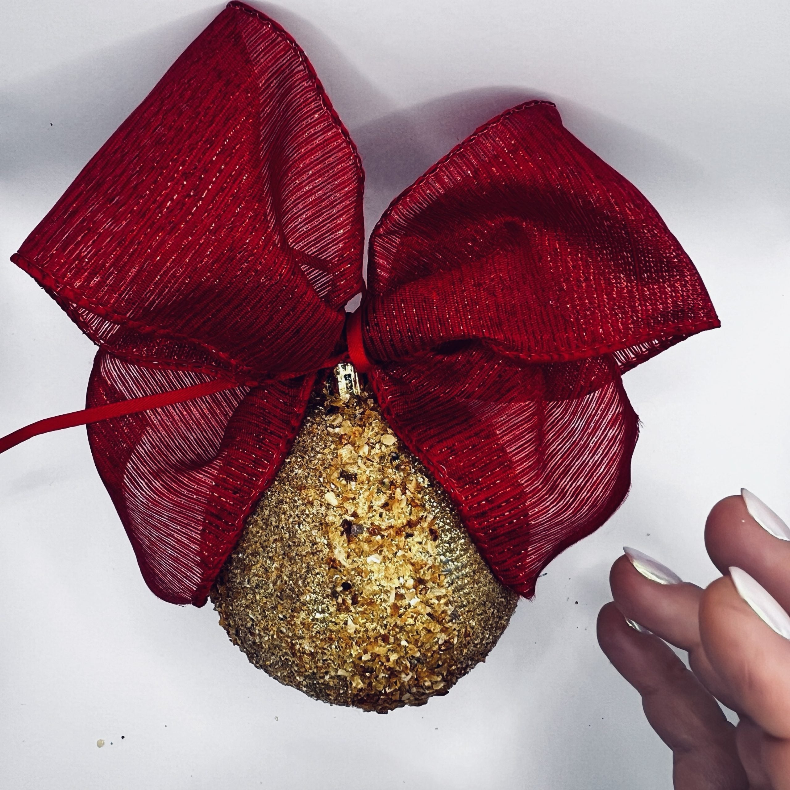 USA Handmade Christmas Tree Ball Ornaments 2026 Natural Baltic Amber Big pink bow KIZIMA