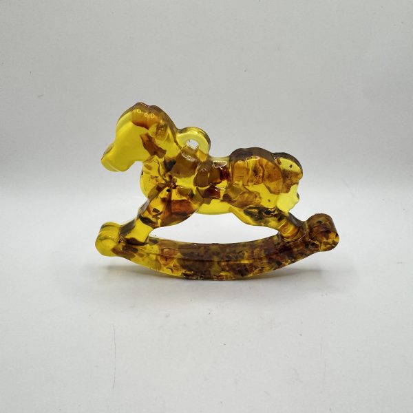 USA Handmade Amber Horse Figurine – 2026 New Year Symbol – Christmas Holiday Home Decor – KIZIMA