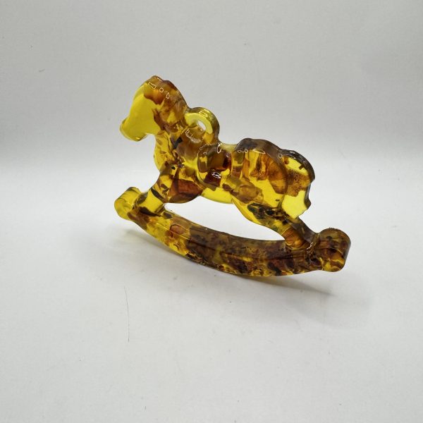 USA Handmade Amber Horse Figurine – 2026 New Year Symbol – Christmas Holiday Home Decor – KIZIMA