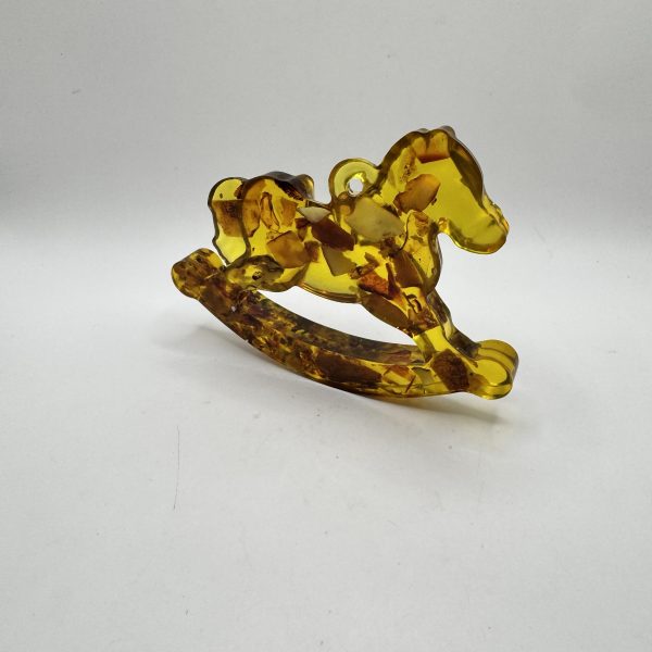 USA Handmade Amber Horse Figurine – 2026 New Year Symbol – Christmas Holiday Home Decor – KIZIMA