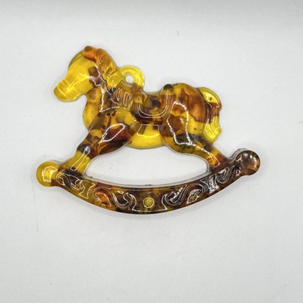 USA Handmade Amber Horse Figurine – 2026 New Year Symbol – Christmas Holiday Home Decor – KIZIMA
