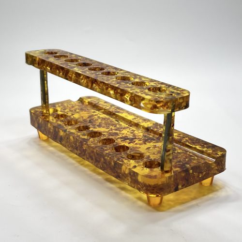 Executive Amber Pen Holder – Handmade Luxury Desk Organizer | 2 Tiers, 9 Slots | Premium Gift for Men & Women