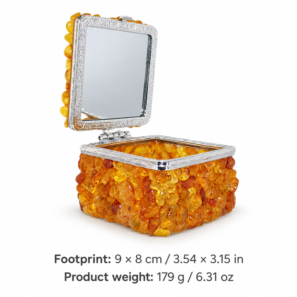 KIZIMA 5598570 jewelry box; Footprint: 9 × 8 cm / 3.54 × 3.15 in; Product weight: 179 g / 6.31 oz