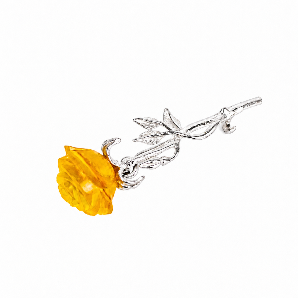 KIZIMA amber rose brooch 20G0250q4 on white background