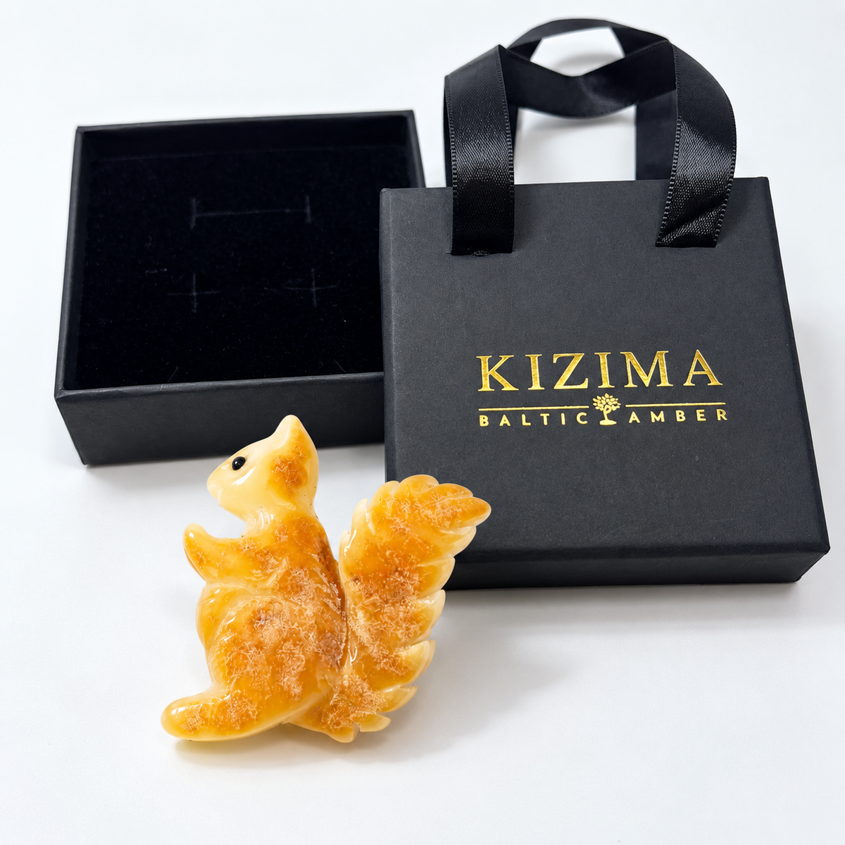 KIZIMA Baltic amber brooch 20S1077q3.59 with KIZIMA gift packaging