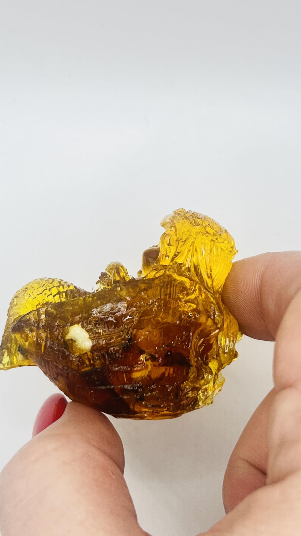 Baltic amber mini mermaid in a shell figurine by KIZIMA® — detail view — handmade in Brooklyn, USA