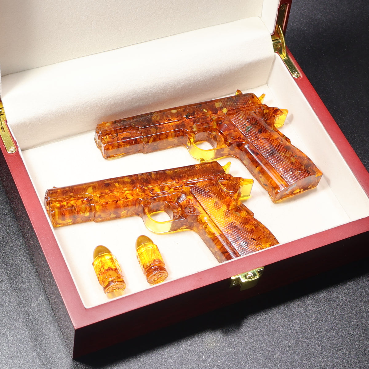 Made in USA amber gun figurine set KIZIMA collectible decor gift